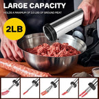 Professional Jerky Gun for Ground Meat | 2.5LB Capacity Jerky Maker Kit with 5 Attachments, 2 Brushes & Storage Net (Food Grade)