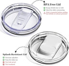 2 Pack 12oz Insulated Coffee Mug with Lids – Double Wall Stainless Steel Travel Cups with Handle, Keep Hot & Cold Drinks, Ideal Gift for Coffee Lovers, Home, Office & Camping, White