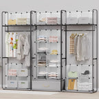 HOMIDEC Closet Organizers and Storage, 9 Cube Storage Organizer, Portable Closet Organizer Storage Cubes Shelves for Clothes, Bedroom, Wardrobe, Kids Room, Bathroom, Transparent | Portable Closet Organizer, Storage Cubes Shelves, for Bedroom, Kids Room...
