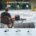 SinKeu 150W Power Bank Station, 122.8Wh/38400mAh LiFePO4 Battery, Solar Generator for Outdoor Camping, Traveling, Emergencies-Orange