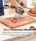 Large Onion Slicer Holder, Stainless Steel Onion Holder for Slicing with 14 Sharp Prongs for Slicing of Tomato, Avocado, Vegetable Chopper Meat Tenderizer for Fruit Prep (CarbonBlack)