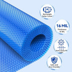 BigXwell Solar Pool Cover, Blue 16-mil 16 x 24 Foot Rectangle Above-Ground and In-Ground Pools, Heavy-Duty Insulating Pool Solar Cover, Heat Retaining Solar Blanket Cover for Swimmer
