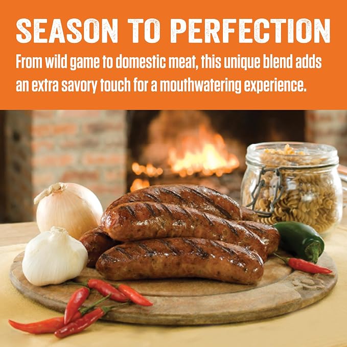 LEM Products Backwoods Garlic Fresh Sausage Seasoning, 12 oz Packet | Pre-Measured Seasoning for Wild Game and Domestic Meat, Seasons Up to 25 Pounds of Meat for Homemade Sausages