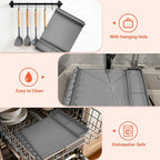 Heat Resistant Silicone Grill Mat for Blackstone - 2Pack 16x11.5'' Non-Slip BBQ Tool Mat, Outdoor Cooking Camping & Tailgating, for Men Grilling（Grey）