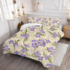 kxry Purple Flower Comforter Sets Bedding Sets Twin Size Comforter Set for Girls Women Kids 1 Comforter + 1 Pillow Case