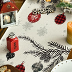 Artoid Mode Red Pine Trees Merry Christmas Table Runner, Winter Xmas Holiday Kitchen Dining Table Decoration for Home Party Decor 13x48 Inch