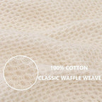 Homaxy 100% Cotton Oversized Waffle Weave Kitchen Towels, 3-Pack, Beige | 20 x 28 Inches, Ultra Soft Absorbent Dish Towels, Quick Drying Large Cleaning Towels