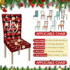 Ganeen 6 Pcs Christmas Chair Covers Merry Christmas Chair Back Cover Stretch Christmas Seat Cover Washable Xmas Dining Chair Protector Slipcover for Dining Room Kitchen Holiday Party(Plaid Style)