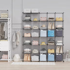 HOMIDEC Closet Organizers and Storage, 9 Cube Storage Organizer, Grey | Portable Closet Organizer, Storage Cubes Shelves, for Bedroom, Kids Room, Bathroom, Wardrobe, Clothes Rack