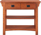 Leick Home 8261 Mission Impeccable Wood Bookcase with Drawers in Medium Oak