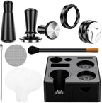 9 Pack Espresso Accessories Kit（Square）,58mm Espresso Tool Kit | Espresso Tamping Station | Coffee Distributor Tamper | WDT Tool | Dosing Funnel | Mother's Day Gift for Espresso Lovers