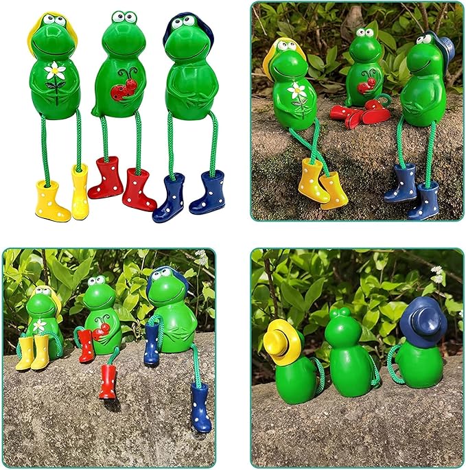 Cute Frog Garden Decor, Sitting Frog Garden Statue Outdoor, 6.2inch Frogs Statues Resin for Yard Patio Garden Office Tabletop Bookshelf Decor