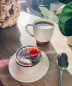 Mora Ceramic Ramekins - 4oz, Set of 6 - Small Oven Safe Baking Dishes/Cups - For Personal Pudding, Creme Brulee, Souffle, Serving Dip, Custard, Ice Cream - Single Mini Bowls - Vanilla White