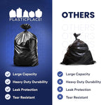 Plasticplace 55-60 Gallon Trash Bags │ 1.2 Mil │ Black Heavy Duty Garbage Can Liners │ 38” x 58” (50 Count)