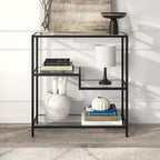 Henn&Hart 36" Tall Rectangular Bookcase in Blackened Bronze, for Home Office, Living Room