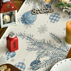 Artoid Mode Blue Pine Trees Merry Christmas Table Runner, Winter Xmas Holiday Kitchen Dining Table Decoration for Home Party Decor 13x60 Inch