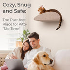 Accessory ADD-ON Long Shelf Facade Covers Compatible with Cat Wall Shelves by Pryde Pets - 100% Sustainable PET Felt - Climber Sold Seperately - Cats Perch Privacy and Safety Bumpers (Oatmeal)