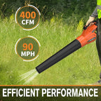 Leaf Blower 20V Leaf Blower Cordless with 4.0Ah Battery and Charger, High Power 400 CFM Electric Leaf Blower, Lightweight Handheld Cordless Blower for Lawn Care Yard Patio Garden Leaves Snow (Orange)