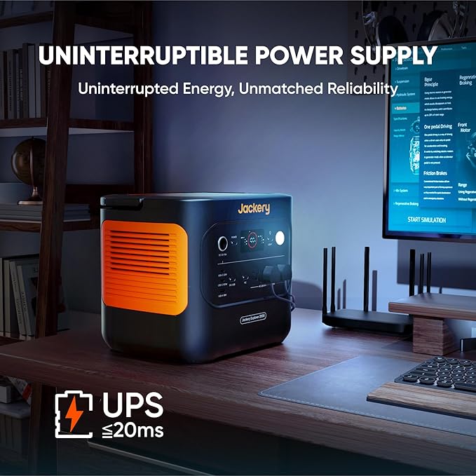 Jackery Explorer 2000 v2 Portable Power Station, 2042Wh LiFePO4 Home Backup Battery, 2200W Solar Generator, USB-C PD 100W Fast Charging for Emergencies, Power Outages, Camping(Solar Panel Optional)