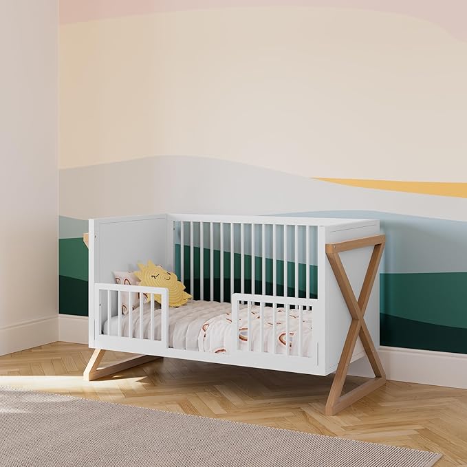 Storkcraft Equinox 3-in-1 Convertible Crib (Vintage Driftwood) Easily Converts to Toddler Bed & Daybed, 3-Position Adjustable Mattress Support Base, Modern Two-Tone Design for Contemporary Nursery