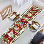 Christmas Table Runner 108 Inches Long Snowflake Buffalo Plaid Table Runner Christmas Theme Holiday Xmax Snowman Gnome Christmas Table Runner for Kitchen Dining Table Home Party Decorations