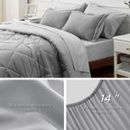 Bedsure King Size Comforter Set - 7 Pieces Reversible King Bed in a Bag, King Bed Set with Comforters, Sheets, Pillowcases & Shams