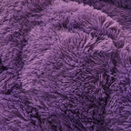FOPPA Dark Purple fluffy Comforter Cover Set king- Ultra Soft fluffy Purple Bedding Sets 3 Pieces (1 Duvet Cover + 2 Pillow case) pink fluffy bed set (Dark Purple, King)