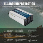 WZRELB 1800W Pure Sine Wave Inverter 48V DC to 110V 120V AC Power Converter with LED Display, Off-Grid Portable Power Inverter with 4 AC Outlets for Home, RV, Truck, Camping