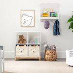 Delta Children babyGap Charlie 6-in-1 Convertible Crib + Brannan Bear Bookcase with Bins + Brannan Bear Wall Shelf with 4 Hooks, Bianca White (Bundle)