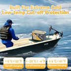 Power Queen 12V 100Ah LiFePO4 Battery Low-temp Protection Group 31, Deep Cycle Lithium Battery with 100A BMS, 1280Wh Energy, Up to 15000 Cycles for Trolling Motor Marine RV Solar (12V 100Ah, 3)