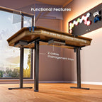 ErGear 65″ L Shaped Standing Desk for Gaming, [3 Drawers & 2 Cable Management Trays] Corner Stand up Desk w/Monitor Shelf Height Adjustable for Home Office, Vintage Brown