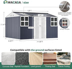 Metal shed 12x10 FT with Floor Kit, Outdoor Storage, Heavy-Duty Garden Sheds with Customizable Skylight & Reinforced Steel Frame, Weatherproof Galvanized Tool Tiny House for Backyard, Patio, and Lawn