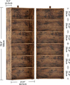 IRONCK Bookshelves and Bookcases Set of 2 Floor Standing 6 Tier Display Storage Shelves 70in Tall Bookcase Home Decor Furniture for Home Office, Living Room, Bed Room