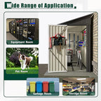 4×8 FT Lean to Metal Shed,Outdoor Heavy-Duty Storage Shed with Floor Base,All Weather Waterproof Garden Tool House W/Lockable Door&2 Air Vent,Reversible Door Design,for Backyard,Patio,Lawn,Black