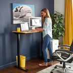 Serta Creativity Electric Height Adjustable Desk, 47" Inch Wood Desktop Sit Stand Table for Office, Work from Home Furniture, Easy to Assemble, Light Brown