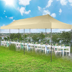COBIZI 10x30 Pop up Canopy Tent 10x30 Canopy with Sidewall Waterproof Heavy Duty Commercial for Parties Outdoor Garden Gazebo Tent, Carry Bag with Wheel(10x30ft with Sidewalls,Khaki)