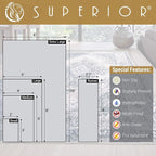 SUPERIOR Indoor Large Area Rug, Washable Rugs for Bedroom. Living Space, Dining Room, Kitchen, Office, Entryway, Plush Throw, Modern Oriental Decor, Non-Slip Back, Eldwin Collection, 6' x 9', Grey