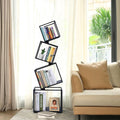 Bookshelf, 4-Tier Bookcase Black, 49'' Tall Black Bookshelf, Industrial Bookshelf, Modern Book Shelf, Storage Shelves for CDs/Books/Home Decor, Display Shelf for Living Room, Office