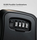 Iron Lock® Medium Wall Mount Combination Key Lock Box, Outdoor (Black) | Screw-in wall mount (4 screws + 4 anchors) — not magnetic, does not hang; weather-resistant zinc alloy, includes key hanger