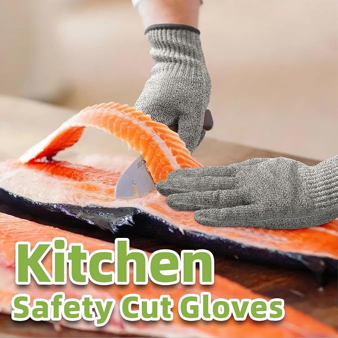 Schwer SlicePro ANSI A9 Cut Resistant Gloves, Food Grade Cutting Gloves for Kitchen Food Prep, Mandoline Gloves for Meat Cutting, Oyster Shucking, Fish Fillet Processing, PR1501-G, 150 Pairs, L