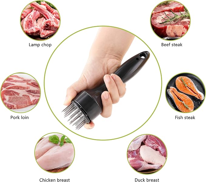 Meat Tenderizer, OLULU Stainless Steel Needle Ultra Sharp 20 Blades Meat Tenderizer Tool for tenderizing Chicken, Beef, Steak, Veal and Pork