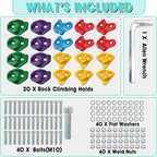 20 PCS Large Rock Climbing Holds for Kids, Large Climbing Holds Adult Rock Wall Holds Climbing Rock Wall Grips for Indoor and Outdoor Playground Play Set with Hardware