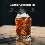 EUHOMY Commercial Crescent Ice Maker Machine,Moon-Shaped Ice,100lbs/24H Stainless Steel Under Counter Ice Machine with 33lbs Storage Bin, Freestanding Crescent Ice Maker for Home/Bar/Cafe/Restaurant