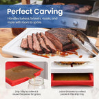 Karving King Plus Large Cutting Board - Juice Groove, Spikes & Drip Tray