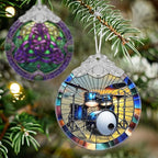 Drum Kit Stained Glass Orament - Christmas Ornament - Christmas Decorations for Tree - Holiday Present ldeas - Gift Exchange
