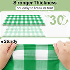 6 Packs Buffalo Disposable Table Cloth, 54 x 108 Inch Waterproof Plastic Tablecloth, Rectangle Green and White Checkered Table Covers for Picnic, Birthday, Party, Back to School