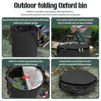 Pop up Camping Trash can with lid, 2-Pack Collapsible 24 Gallons Trash can with Sorting Clips, Garden Garbage Bag with Lid, Lawn and Leaf Bags - Reusable Yard Waste Bags (2Pcs-Black)