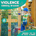 CMOOD Rock Climbing Holds, Rock Climbing Wall for Kids Rock Wall Climbing Kit for Indoor Outdoor Playground Play Set with Mounting Screws, Knotted Rope and 25 Handles