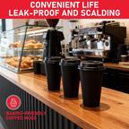 16 oz Paper Coffee Cups with Lids 100 Pack, Black Disposable Hot Coffee Cups with Lids, To Go Cups, for Parties, Picnic, Travel, and Events