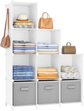 HOMIDEC Closet Organizers and Storage, 9 Cube Storage Organizer, White | Portable Closet Organizer System, Storage Cubes Shelves, for Bedroom, Kids Room, Bathroom, Wardrobe, Clothes Rack